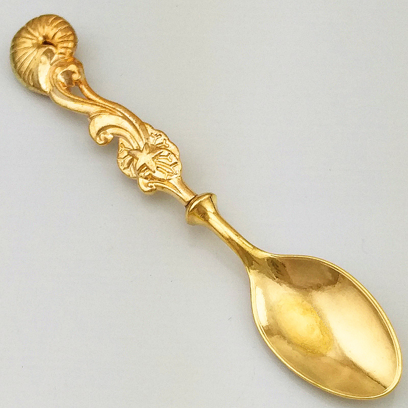 Creative, fashionable and retro coffee spoon, three-dimensional conch, shell and carp, and gold, silver and copper dessert spoon jyv01 pic 32