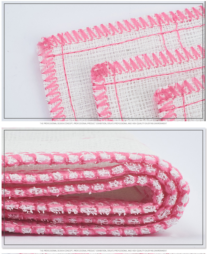 7-layer 36*36cm checkered wood fiber dishcloths, kitchen cleaning cloths, rags, oil-free scouring pads pic 13
