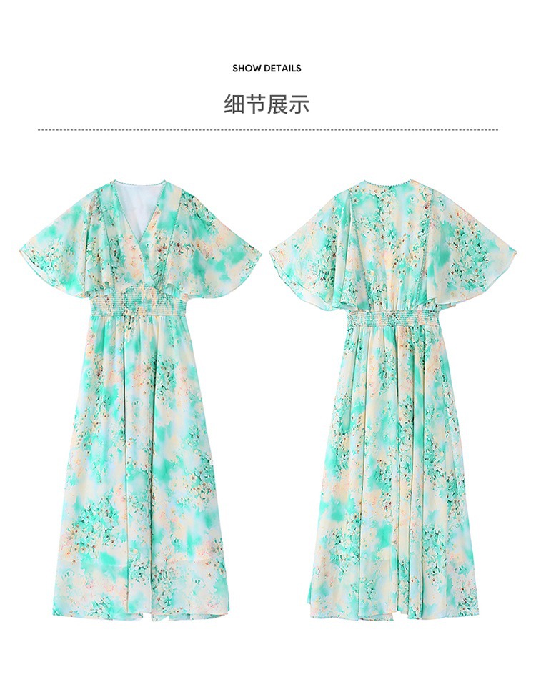 雪纺碎花连衣裙女夏2023新款法式温柔风气质名媛女神范显瘦长裙子详情30