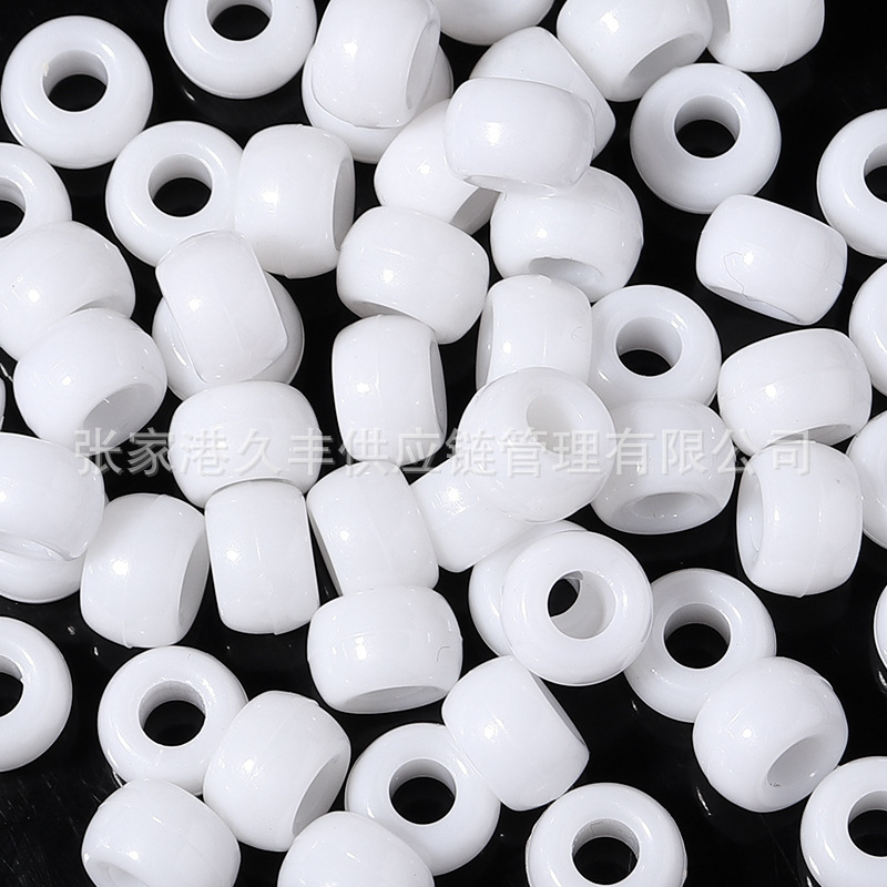 Best-selling pony beads, large-hole beads, colored transparent matte Pony bucket beads, scallion powder plastic DIY dirty braid fake divergent beads pic 10