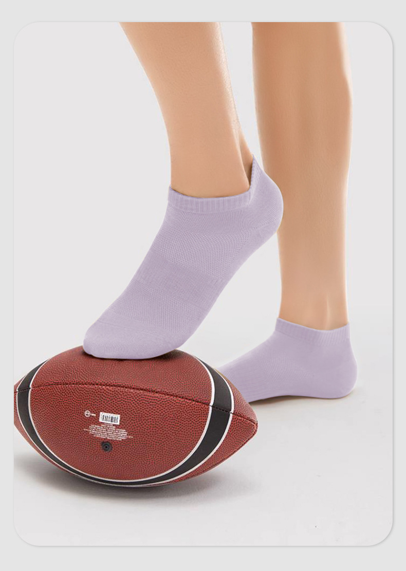 夏季女士短袜抗菌防臭网眼吸汗透气抗起球防掉跟马卡龙针织袜子女详情12