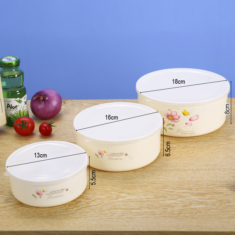[Factory Direct Sale] High-quality and reasonable gift set of three-piece round microwave food preservation box pic 1