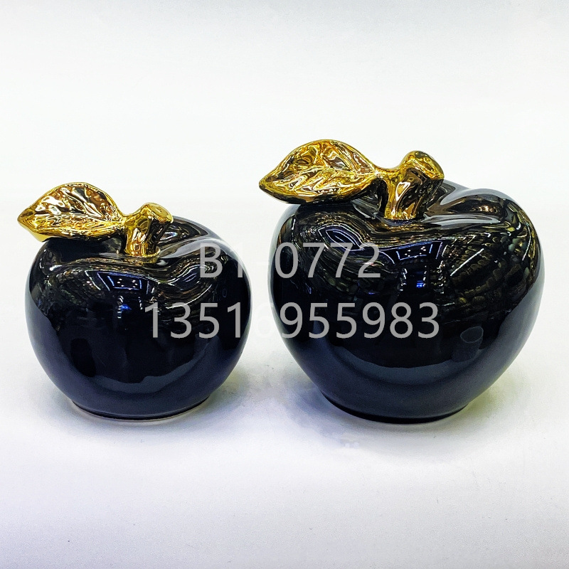 Apple gift ornaments, colored glaze ceramic fruit, red and white apple craft display set, pear decoration, office and home accessories, factory wholesale pic 18