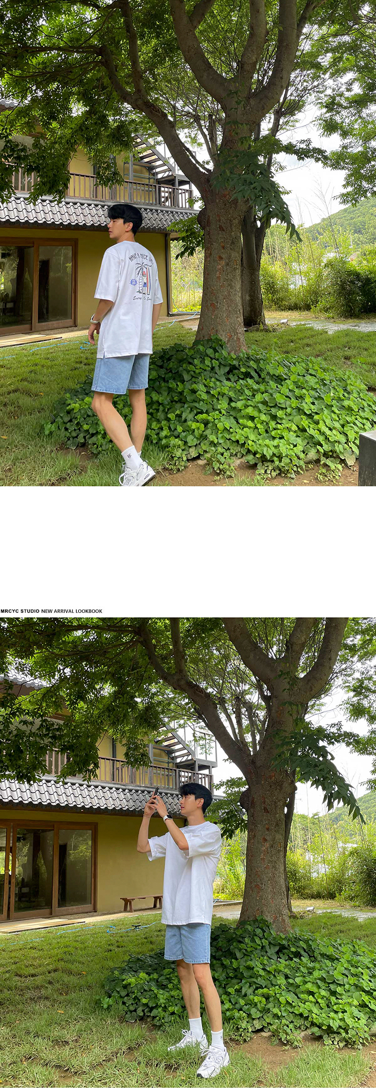 【 Clearance Sale 】 Short-sleeved T-shirt for men, summer Korean style, loose and trendy, cartoon print, versatile, pure cotton half-sleeved T-shirt pic 7