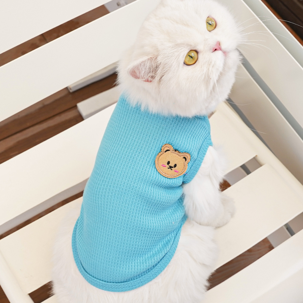 Pet clothing, Waffle bear summer vests, Teddy small and medium-sized dogs, cat and dog clothing manufacturers wholesale pic 24