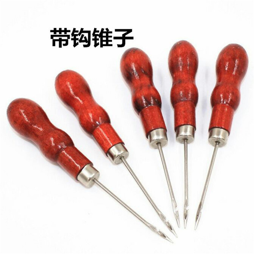 A wooden handle gourd with a hook, a pointed and straight needle, a red wooden handle, a thousand pieces of needlework, sewing, and shoe mending pic 4