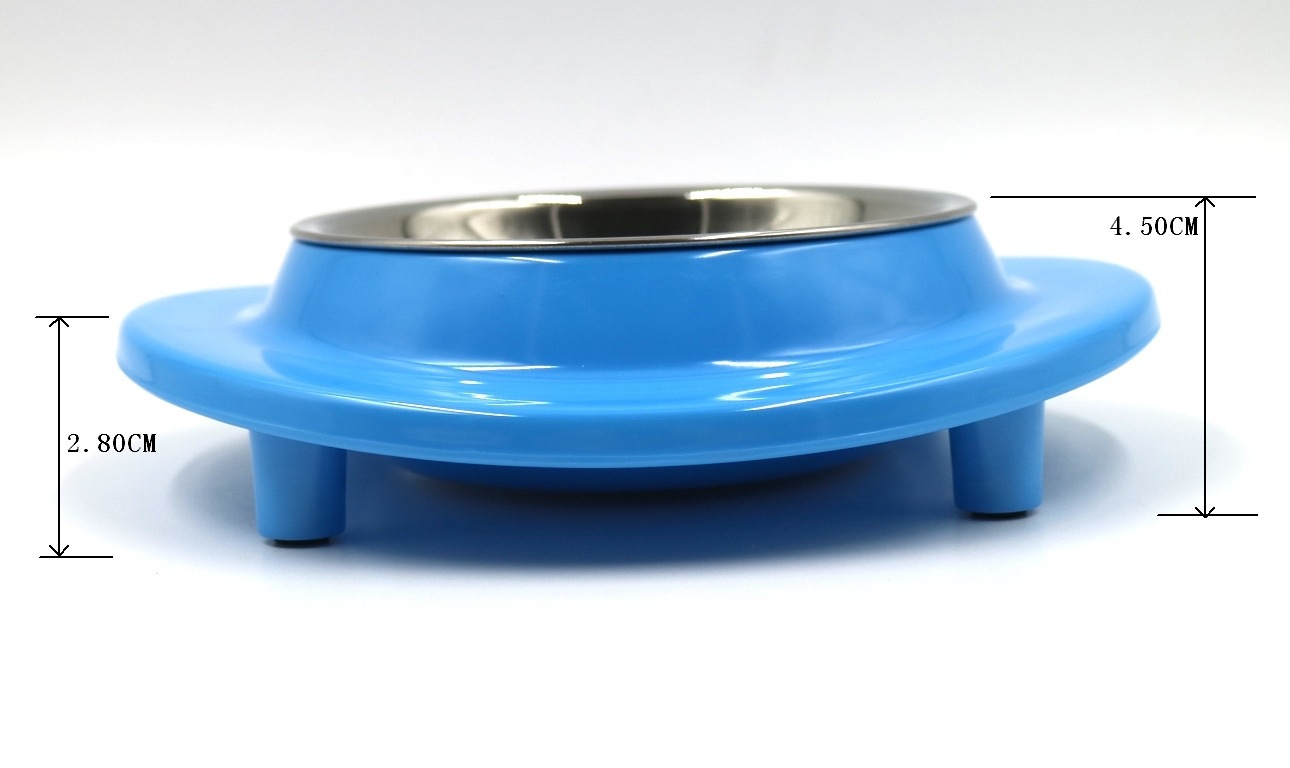 The manufacturer offers wholesale of new solid-color round melamine two-in-one stainless steel dog bowls in stock pic 4