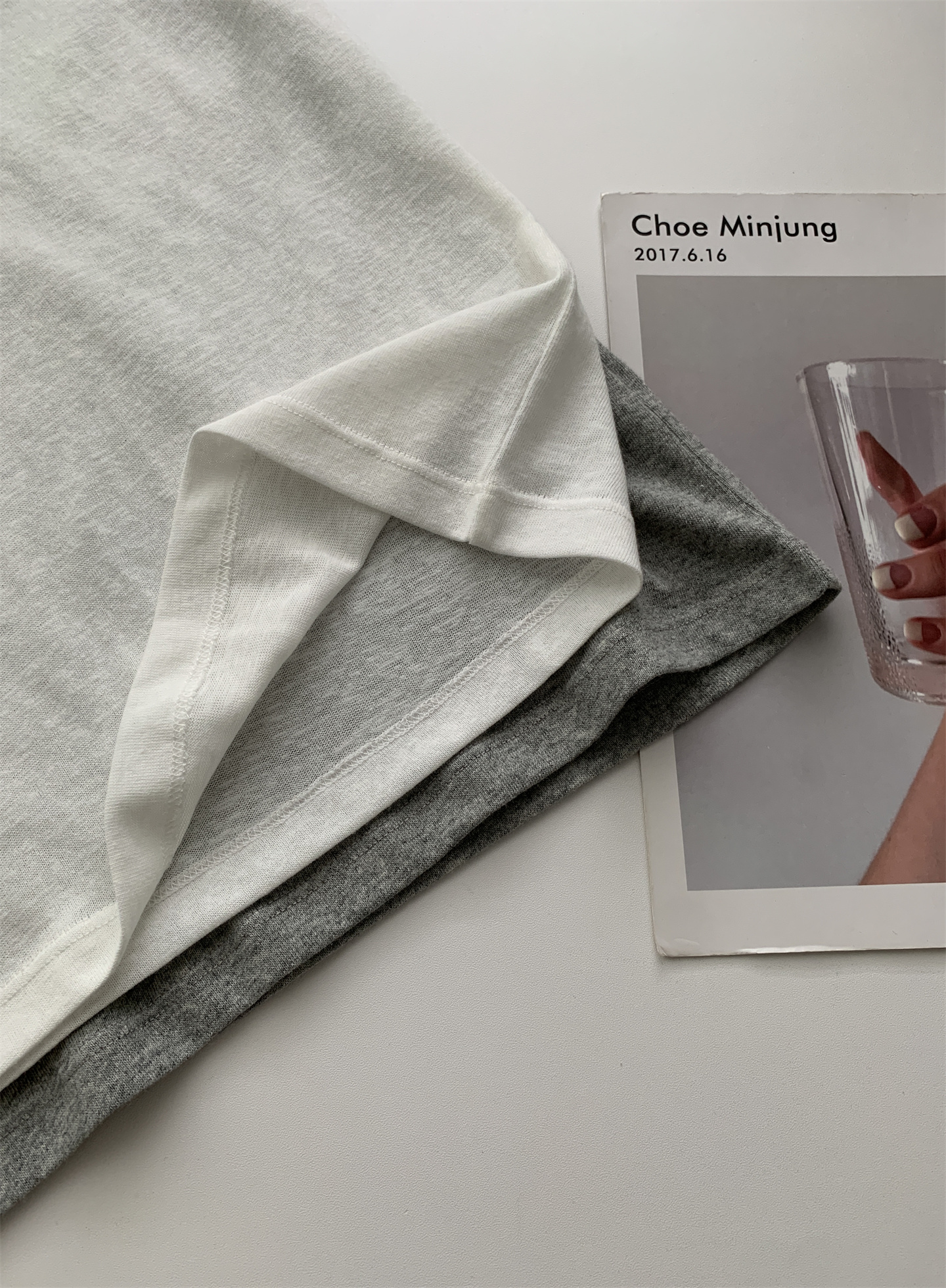 Summer thin, breathable snowflake cotton letter-shaped T-shirt for women, color-blocking round-neck lace embroidered loose short-sleeved top pic 7