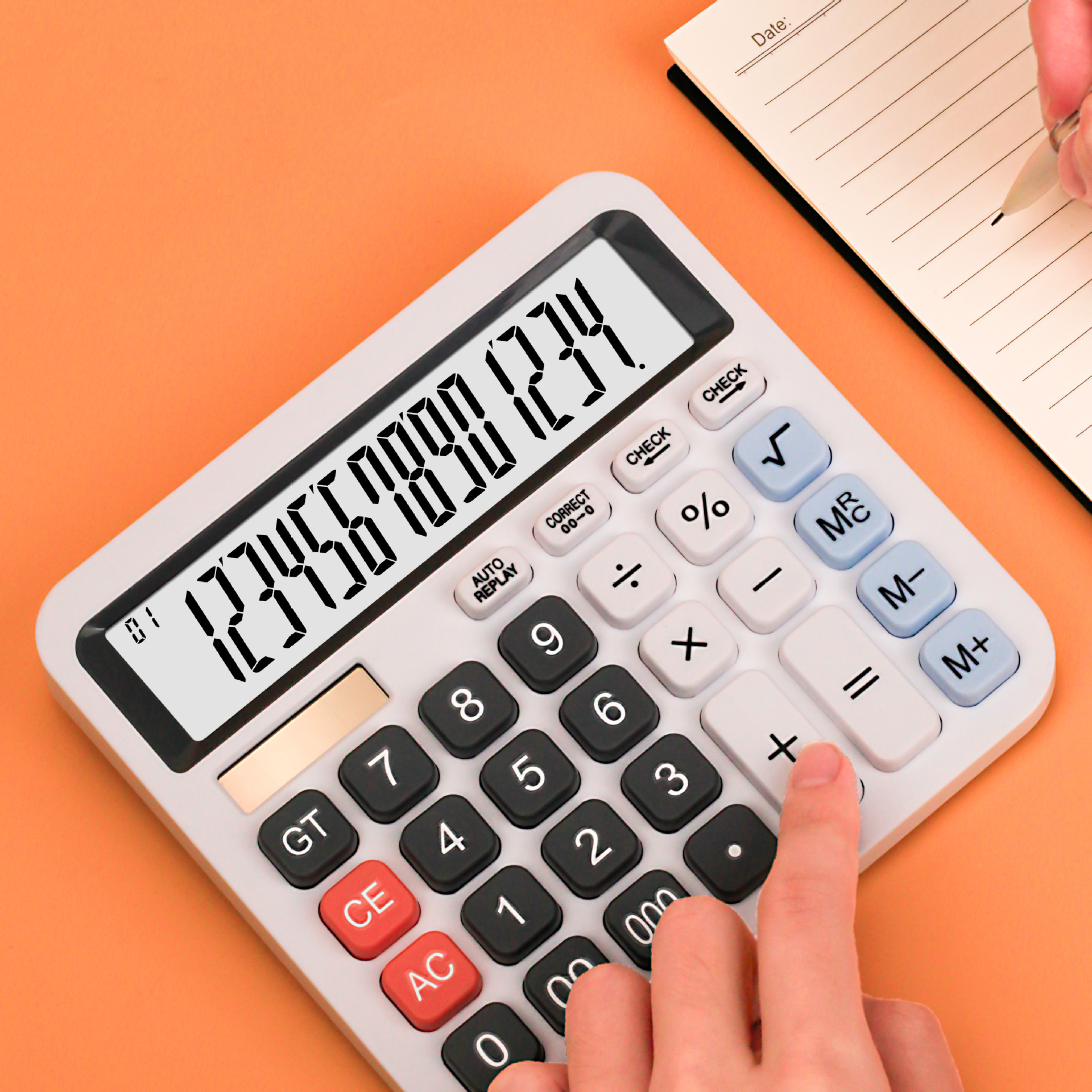 CT-2514 彩色桌面办公学习计算器太阳能双能源简约计算器详情3