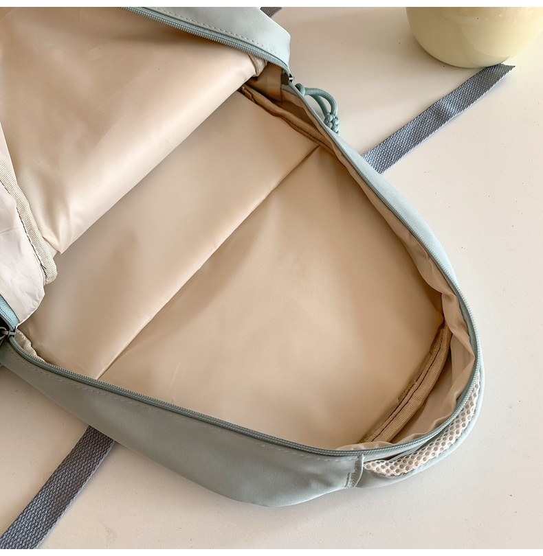纯色休闲双肩包小学生女初高中书包简约时尚百搭大容量大学生背包详情37