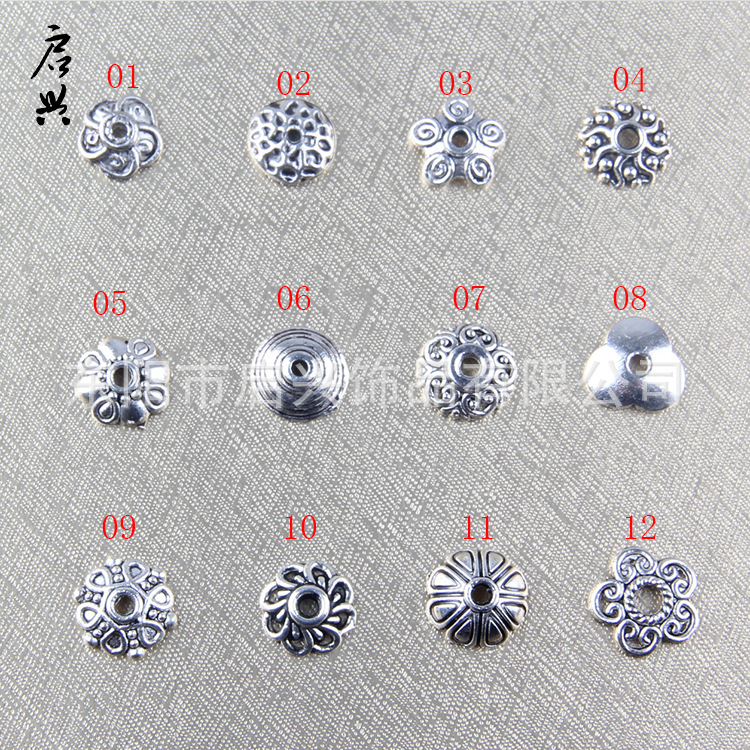 DIY jewelry accessories collection: silver-zinc alloy retro handcrafted bead trays, wholesale of various flower trays pic 15