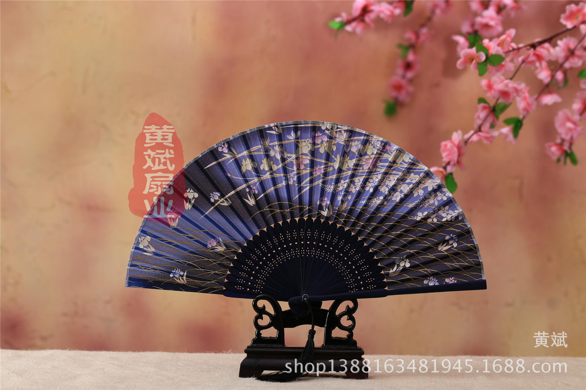 古风古典礼品真丝竹扇子日式和风扇樱花扇 折扇批发 舞蹈道具扇详情36