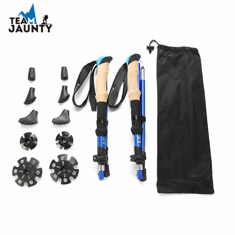 Cross-border 2-piece folding trekking stick set, outdoor hiking stick accessories, double-piece 7075 aluminum alloy pic 6