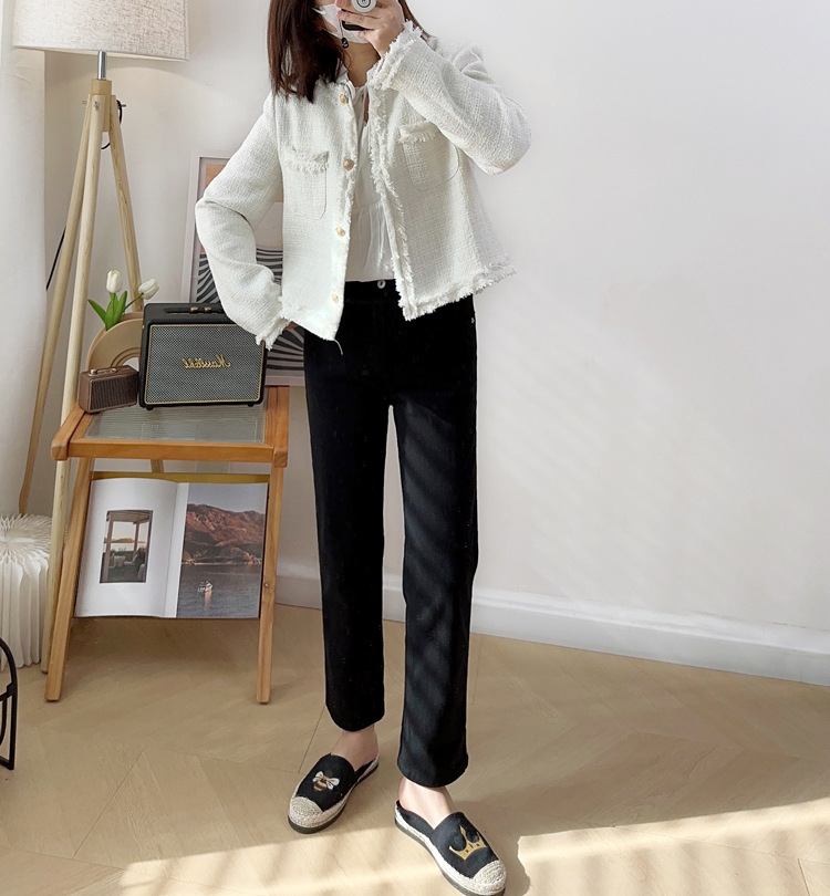 镇店之宝~四色法棍裤!春季新款复古牛仔裤女小个子显瘦直筒烟管裤详情32