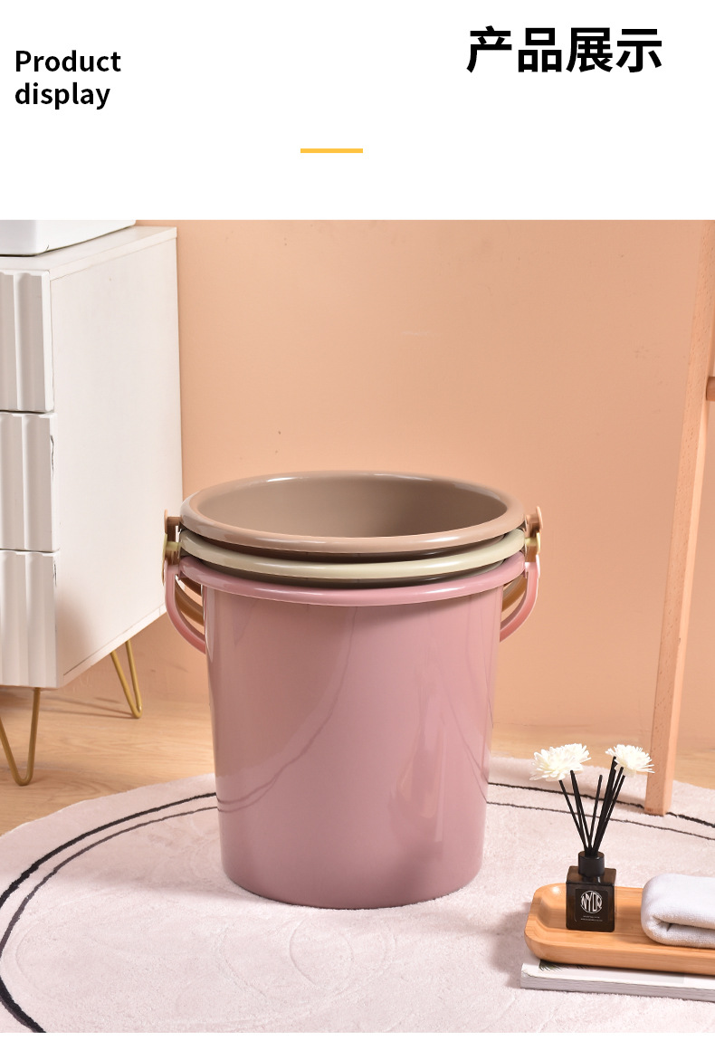 新款加厚带盖洗衣桶家用塑料桶学生宿舍洗澡桶大号带提手储水桶01201-922详情13