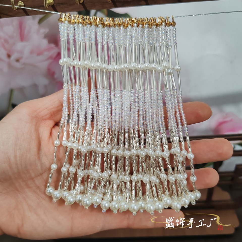米珠流苏穗子汉服古风发簪头饰旗袍挂件步摇头饰发饰珍珠琉璃玻璃详情5