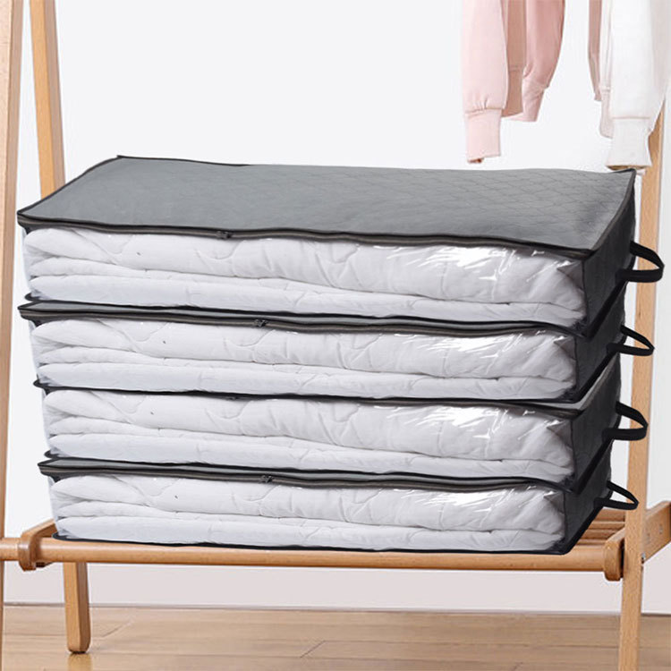 Cross-border bestseller side-opening window bed bottom storage bag, non-woven fabric cotton quilt, clothing, household storage, dust-proof and moisture-proof organization bag pic 1