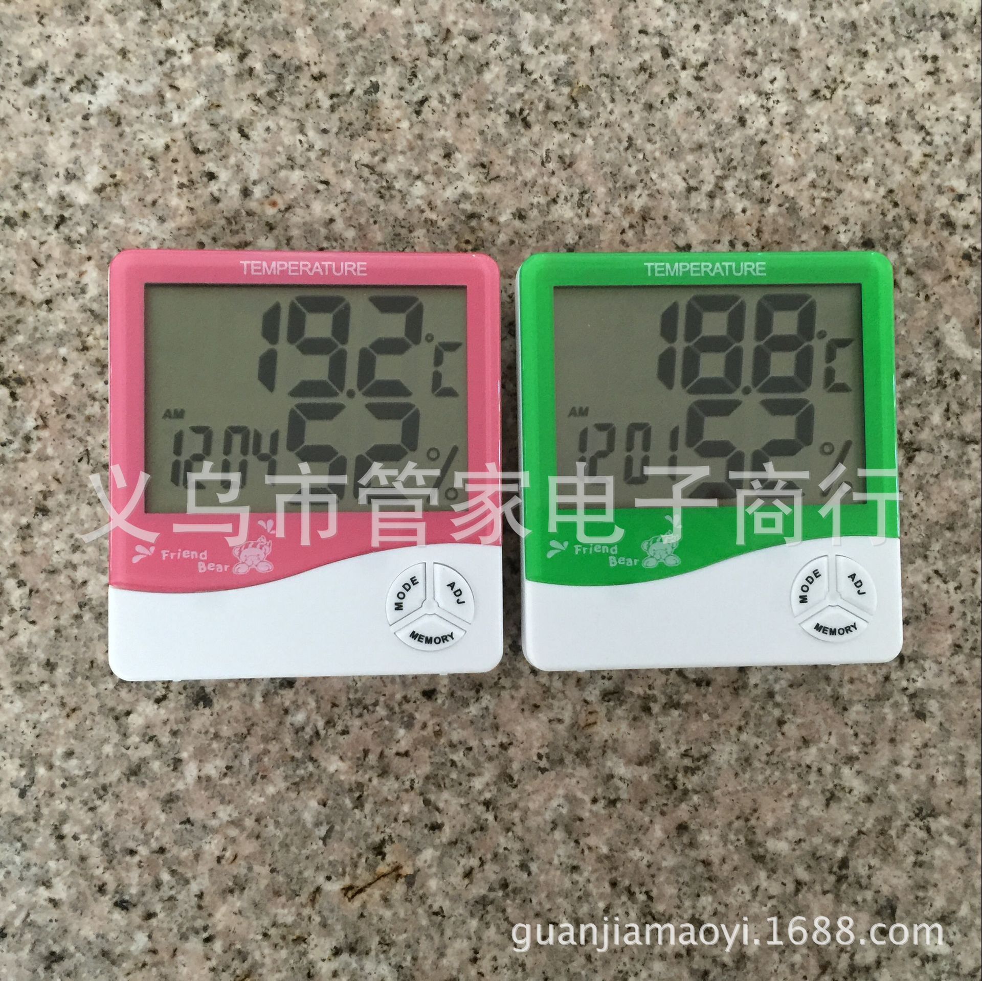 Large-screen home thermometer and hygrometer, high-precision indoor electronic thermometer HTC-1 with electronic alarm clock pic 2