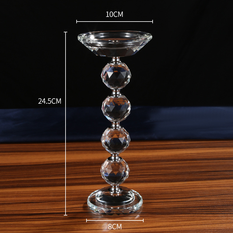 厂家直销现代简约水晶烛台浪漫烛光晚餐婚庆节日餐桌工艺品摆件详情4