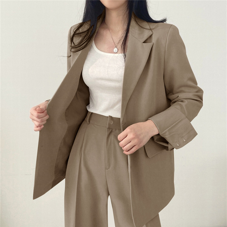 卡其色西装外套女2023新款春秋季韩版小西服套装女士休闲气质上衣详情25