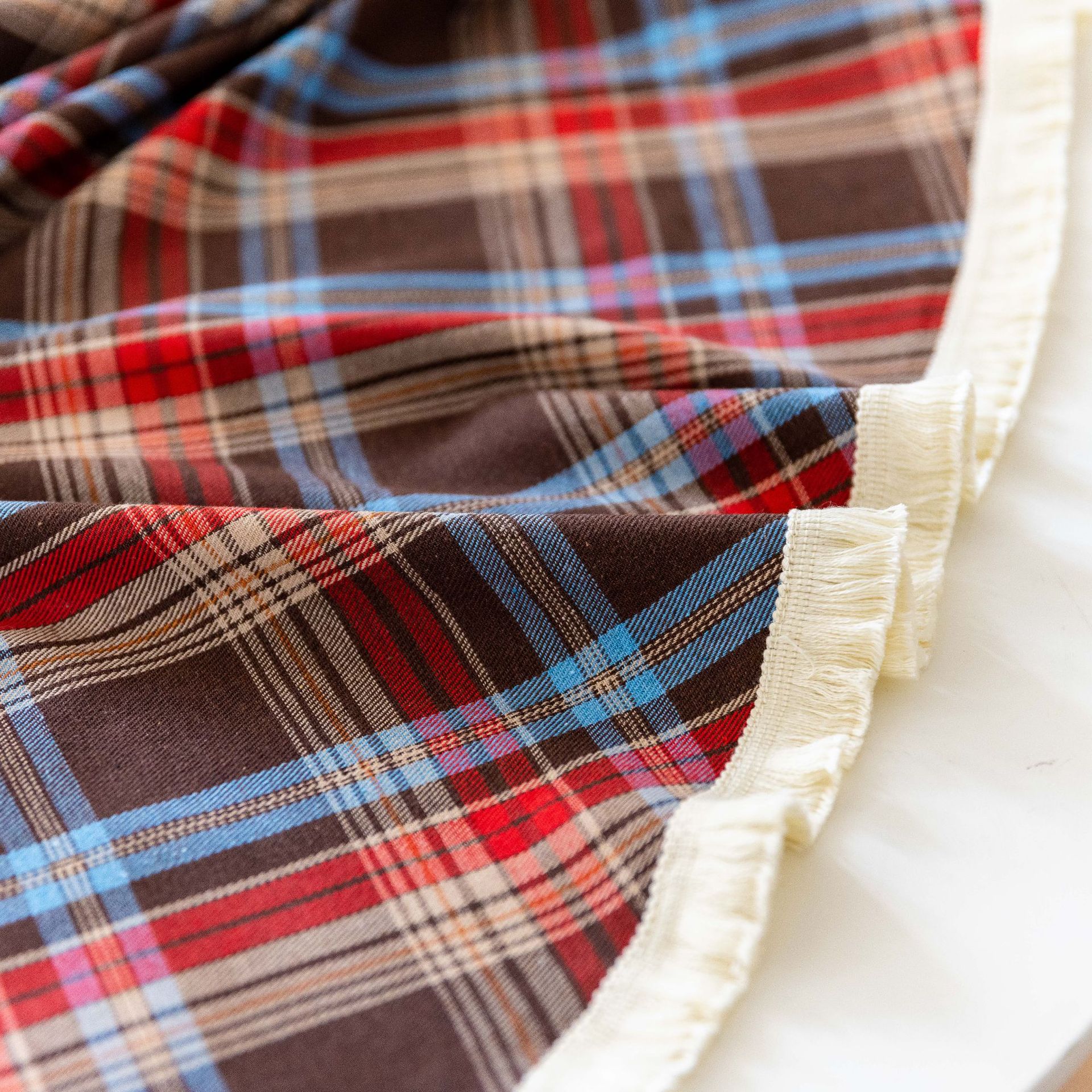 Tablecloth, coffee table, cotton and linen decorative table, ins style best-selling rectangular retro dining table, festive red Christmas checkered pic 9