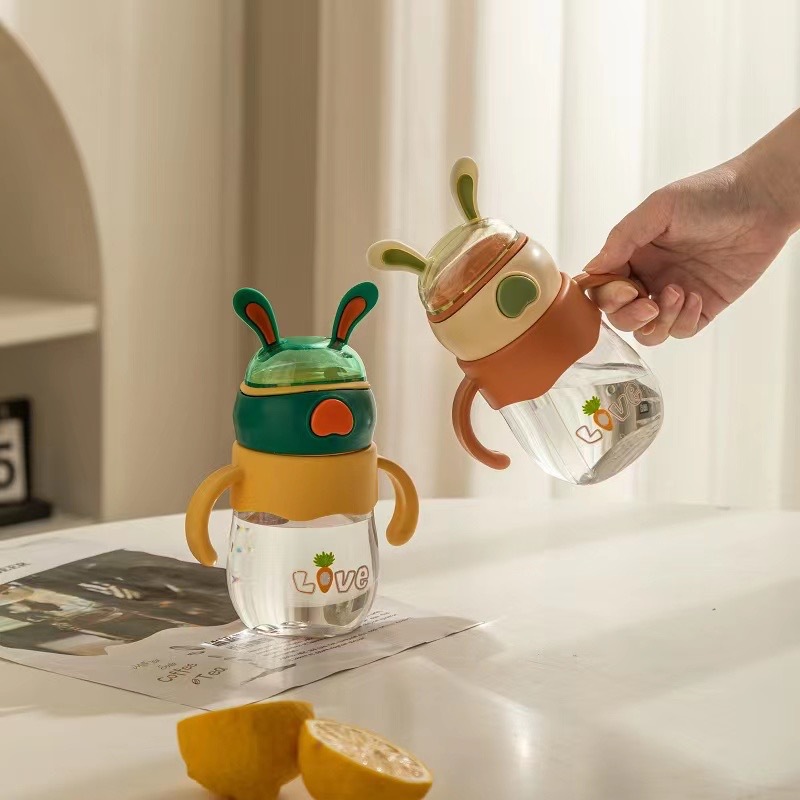 昌诺 可爱超萌兔子卡通塑料水杯儿童上学幼儿园专用2023新款学生吸管杯 塑料杯详情11