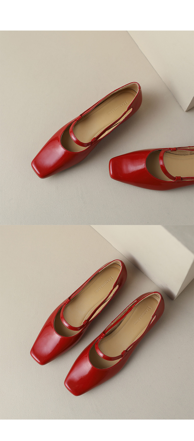 New Spring and summer one-strap flat shoes, simple golden sheepskin, shallow-mouthed, chanel-style, for ladies with square toe single shoes pic 20