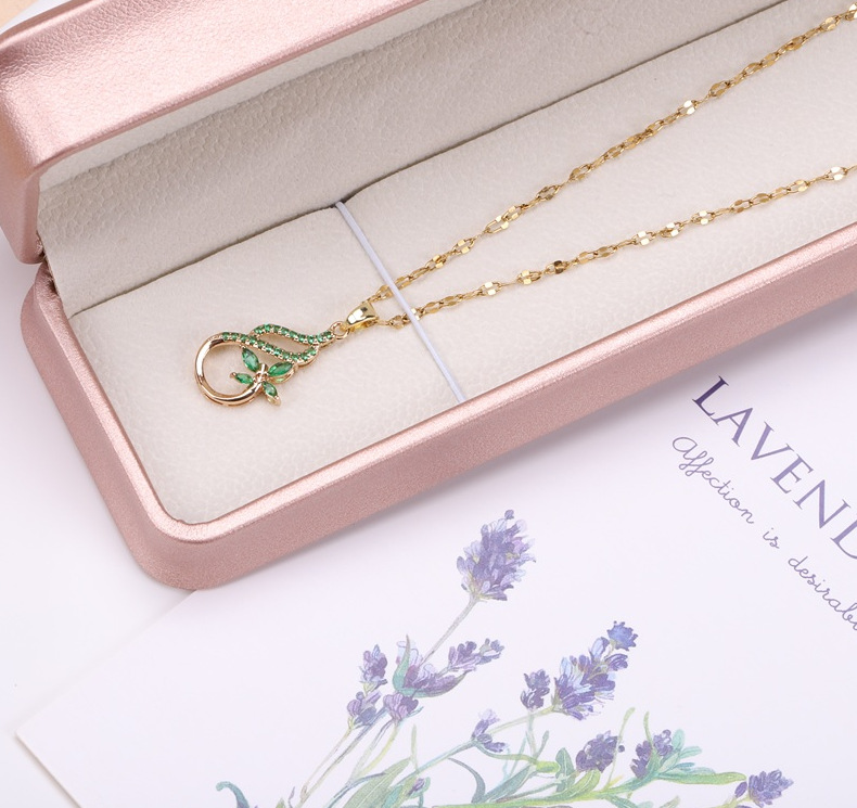 跨境饰品配件铜镀真金水晶葫芦吊坠镶钻手链项链耳环挂饰手链材料详情20