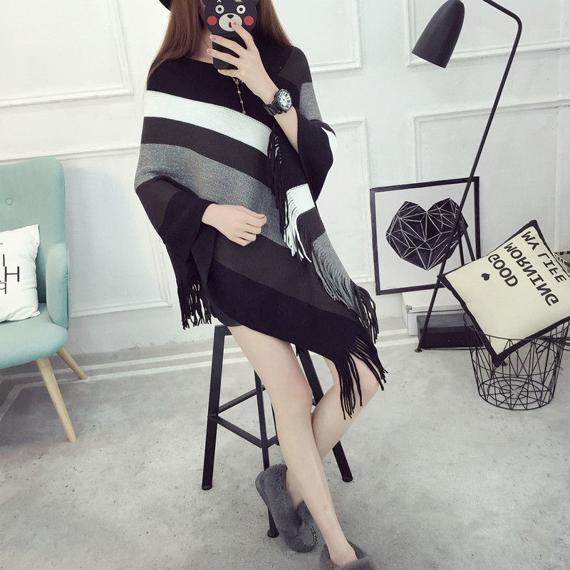 Loose tassel shawl spring and autumn new women sweater coat plus-size knitted cape pullover 蝙蝠衫 pic 18