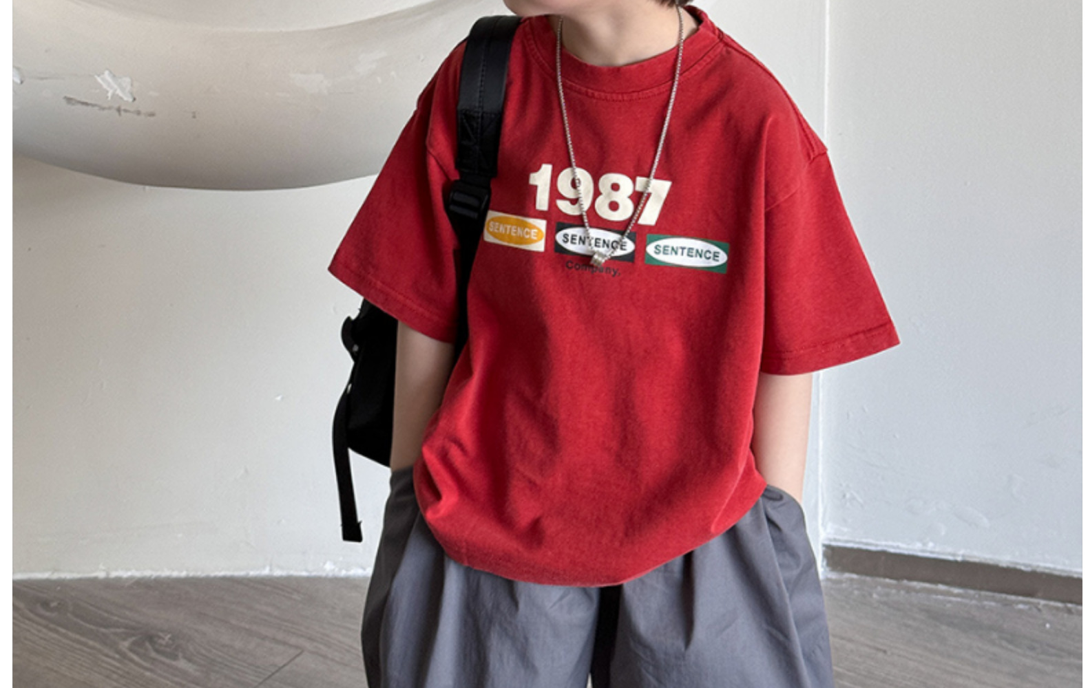 夏季童装新款儿童印花短袖T恤男童字母做旧复古半袖上衣街头潮款T详情7