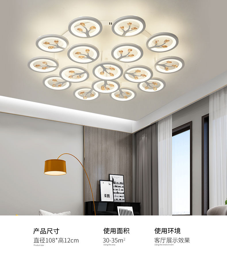 2022 nuevo cristal sala de estar lámpara atmósfera simple moderno hogar dormitorio luminaria paquete led techo luz al por mayor pic 7