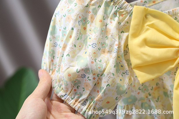 Niña vestido verano algodón floral manga burbuja niño princesa vestido verano mujer bebé vestido de verano falda manga corta pic 25