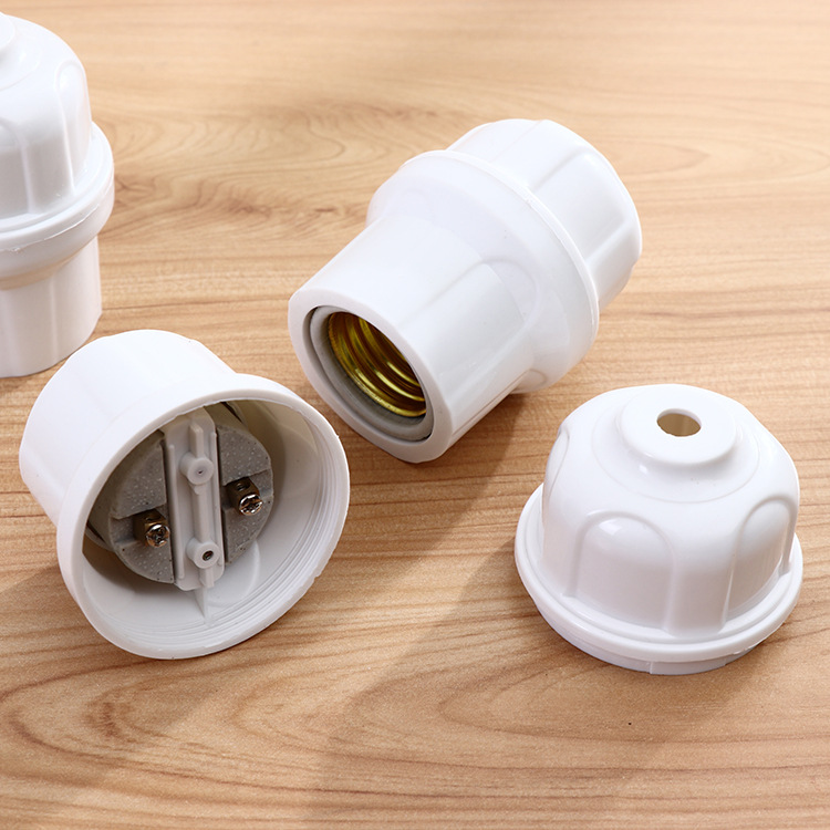 Ceramic e27 lamp cap threaded type high-temperature resistant e27 ceramic lamp cap and lamp base manufacturer direct supply lighting accessories 2-yuan store pic 17