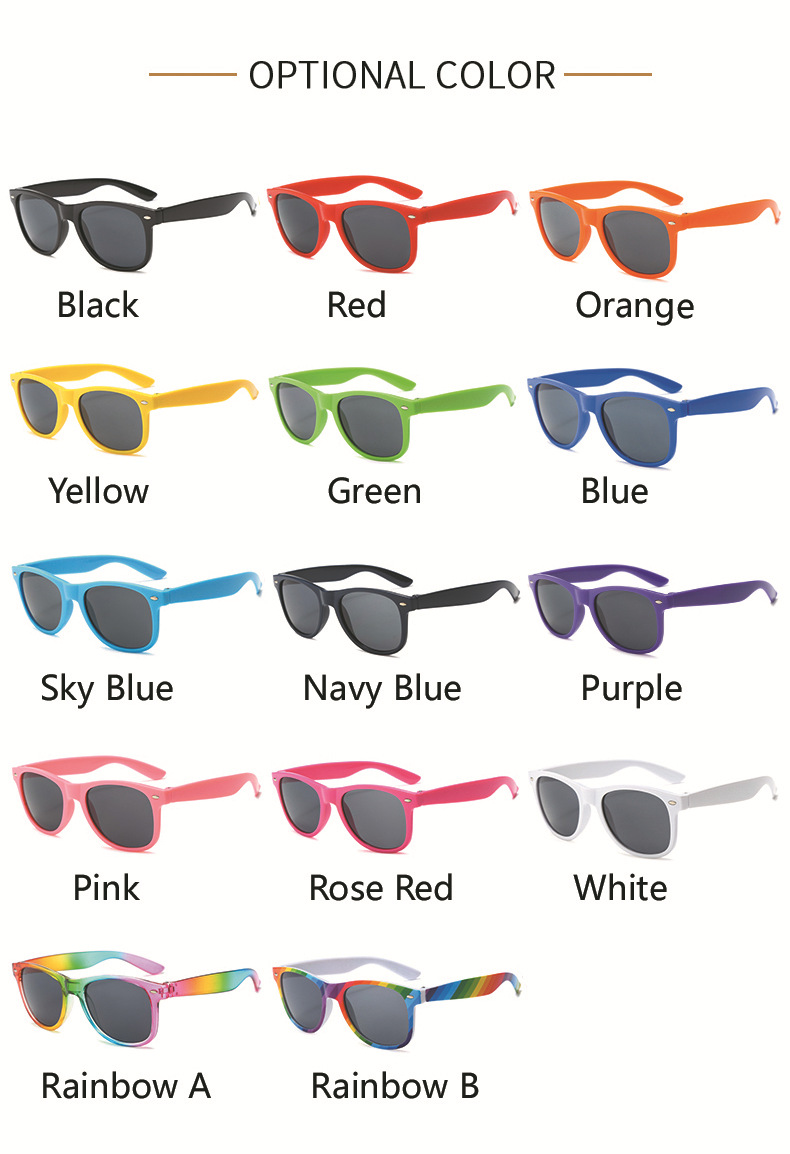FDA cross-border rice nail sunglasses, customizable Logo promotional gift glasses, street style rainbow party sunglasses for both men and women pic 12