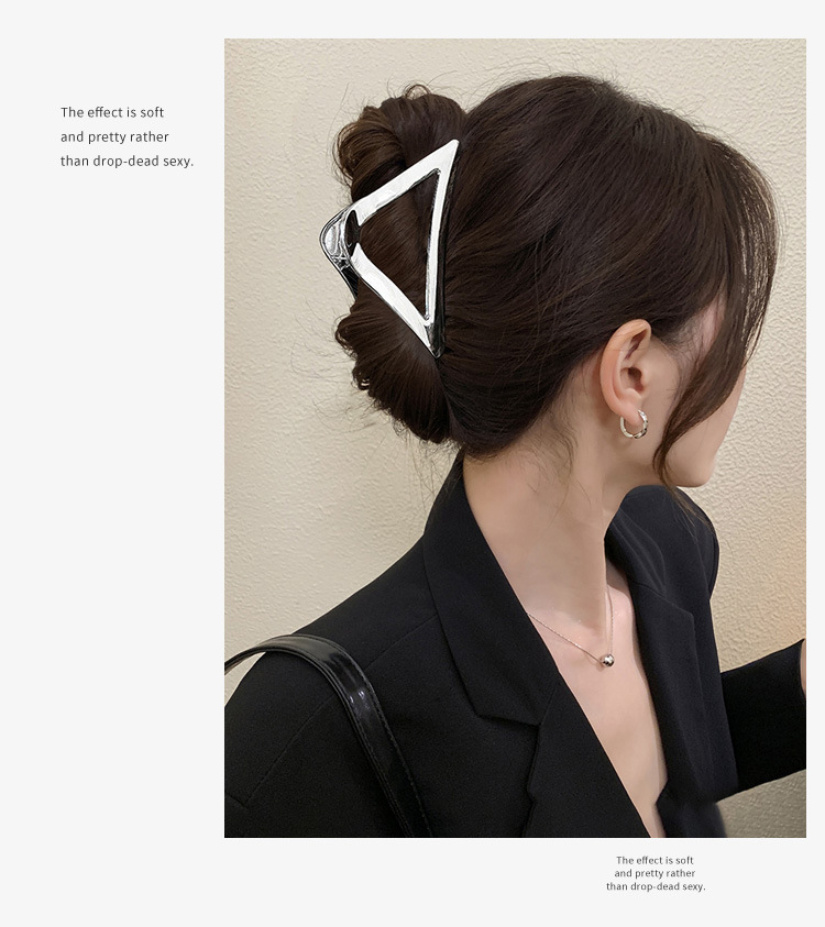 韩国不规则几何金属发夹时尚高级感抓夹鲨鱼夹冷淡风个性发饰批发详情20
