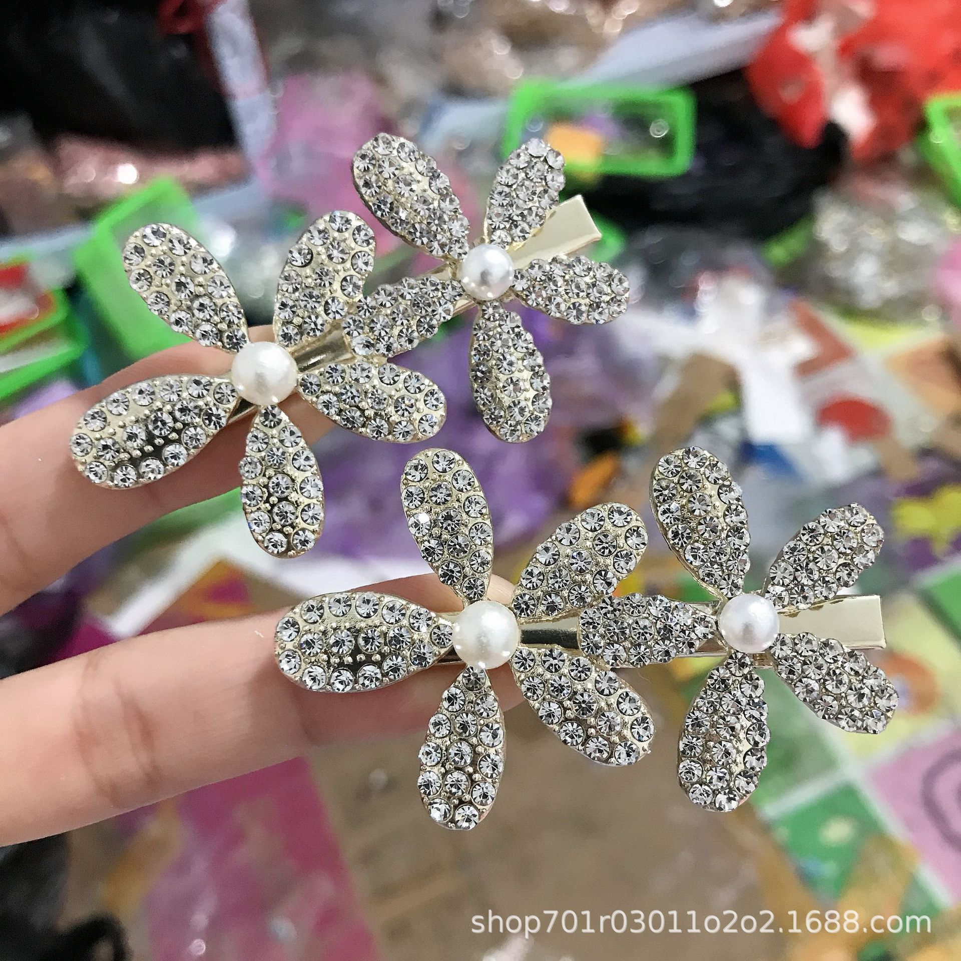 Корейская версия утятины с бантиком, красная модная сетка для волос, пятиклапанная дрель с пятью клапанами, с боковой зажимой для волос pic 2