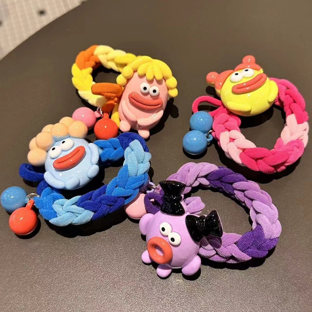 可爱高弹力儿童发绳女扎头发皮筋多巴胺米奇手工发圈女不伤发头绳详情2