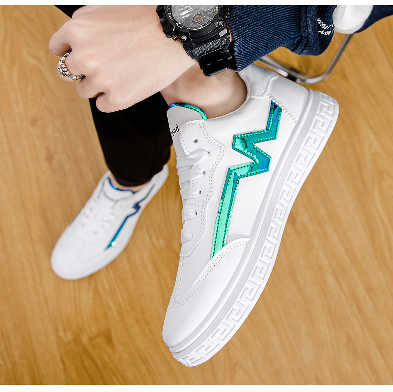 学院风小白鞋2022春季新款皮面板鞋低帮休闲运动鞋时尚潮流男鞋详情6