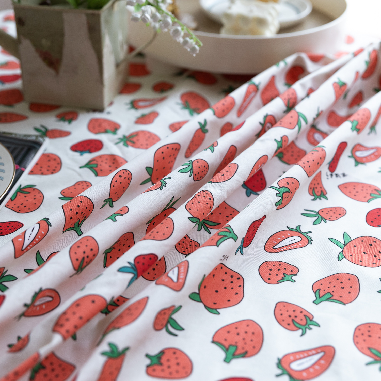 Tablecloths, fresh and simple tablecloths, country-style strawberry table MATS, table covers, Japan, South Korea, Taiwan, Hong Kong, foreign trade pic 26