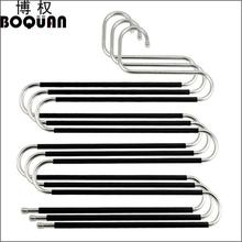 工厂直销 多功能不锈钢魔术裤架 防滑五合一多层收纳伸缩折叠衣架详情25