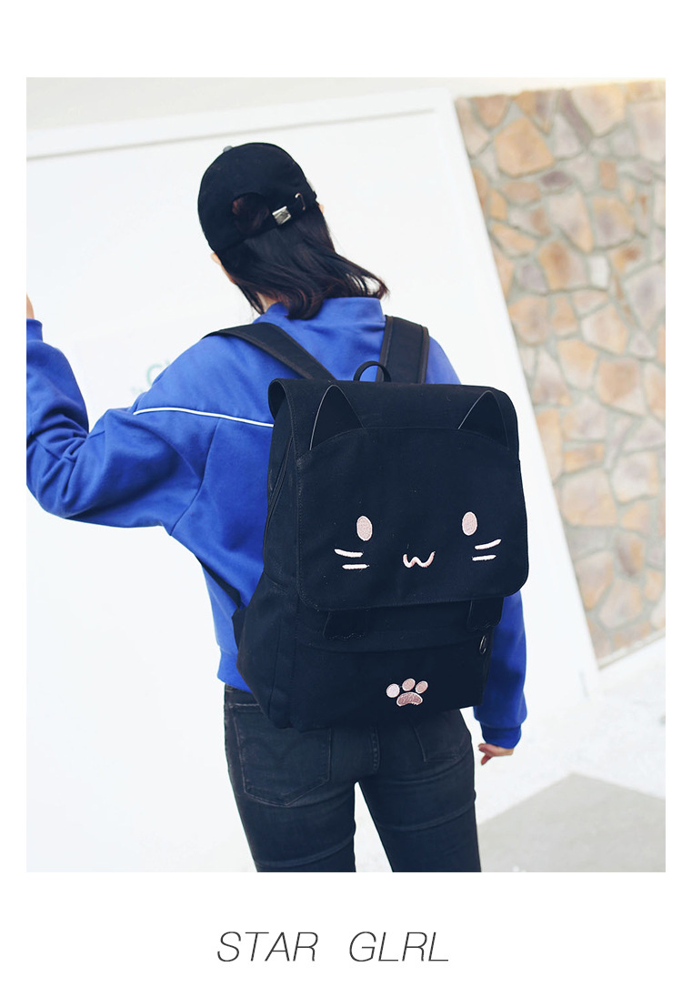 Wholesale Japanese-style cute three-dimensional cat large-capacity schoolbags, cute girls, pink and cute cartoon backpacks, backpacks for girls pic 6