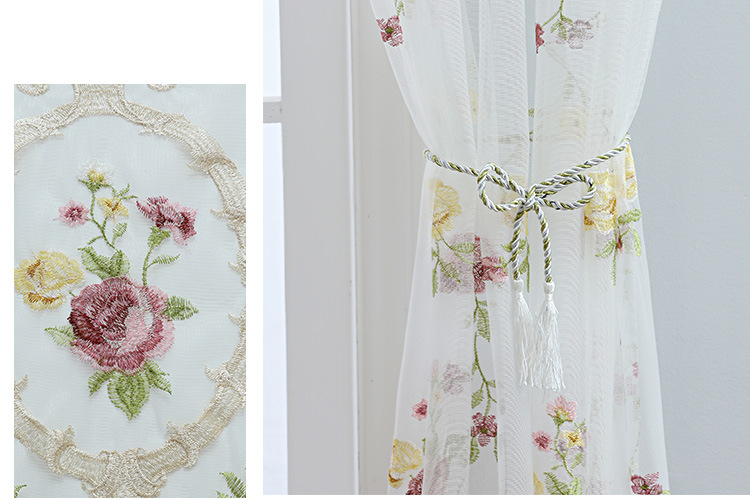 Cross-border exclusive Amazon curtain finished products, American-style embroidered window screens, small curtains, semi-blackout curtains, fabric wholesale pic 24