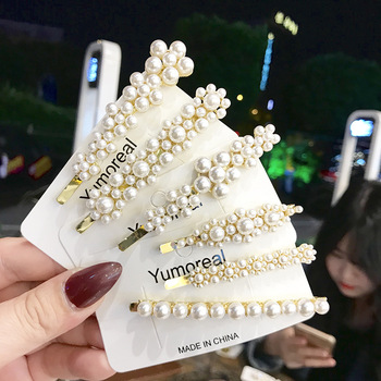 韩国仿珍珠抓夹可爱少女小发夹后脑勺女头饰品刘海夹子网红侧边夹详情4