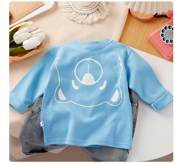 儿童全棉长袖t恤春秋款内搭男童打底衫女童时尚童装秋衣一件代发详情12