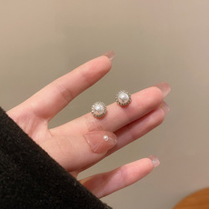 六对装925银针珍珠爱心套装耳钉女小香风气质简约网红耳环耳饰品详情5