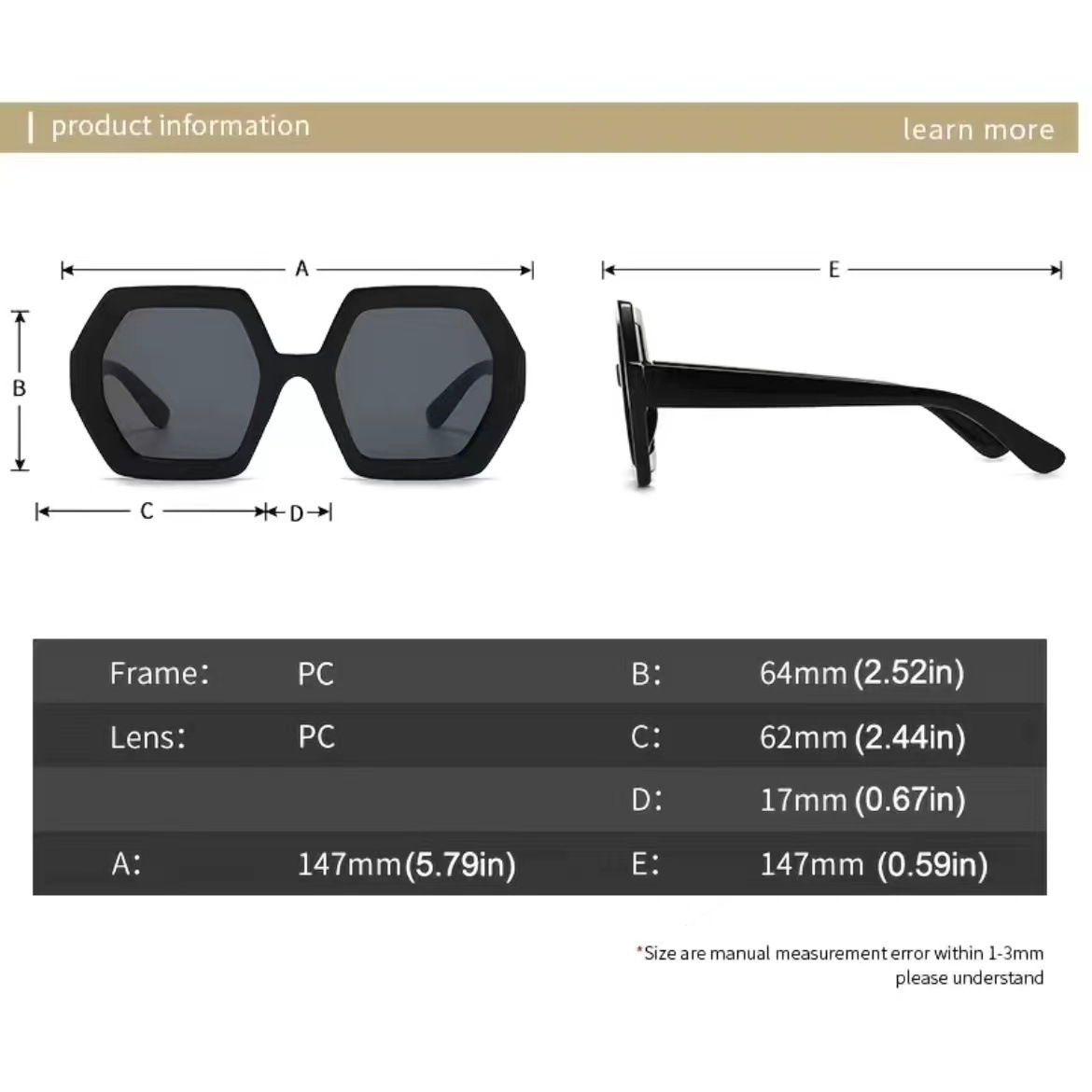 2023新款欧美跨境大框太阳镜多边形渐变色潮流墨镜跑量速卖批发详情4