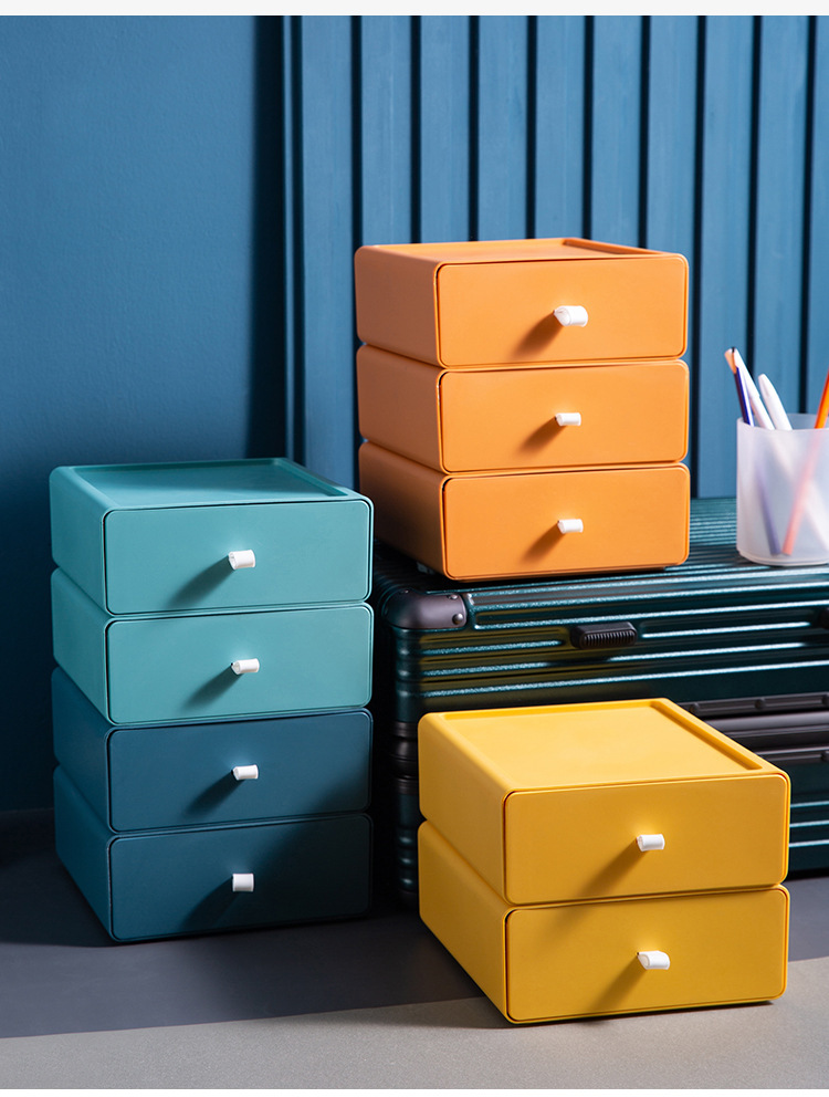 Desktop cosmetics storage box, student desk stationery storage box, office organizing drawer-type storage rack wholesale 0750 pic 17