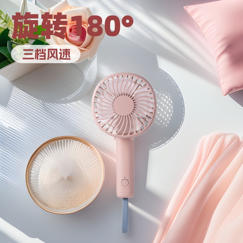 跨境新款手持风扇小型充电款3000毫安大容量超大风力充电宝长续航详情2