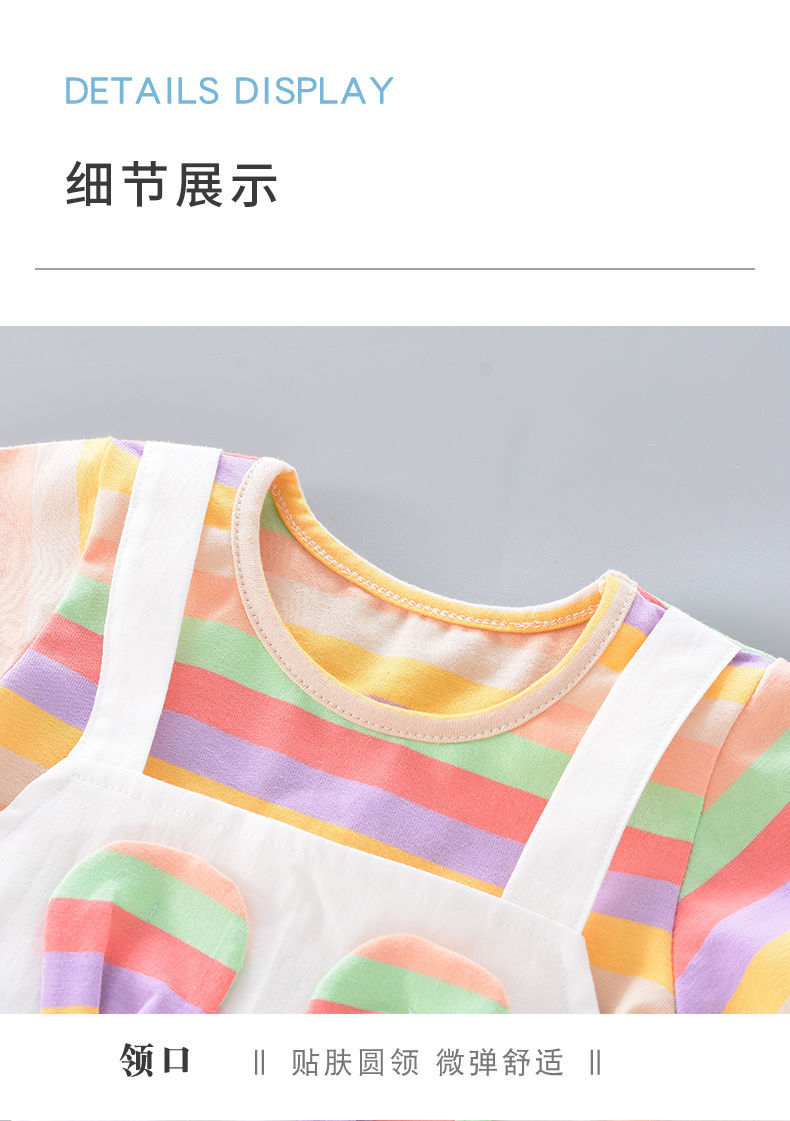 2023年新款女童连衣裙夏季新款洋气纯棉薄款夏天短袖女孩儿童裙子详情16
