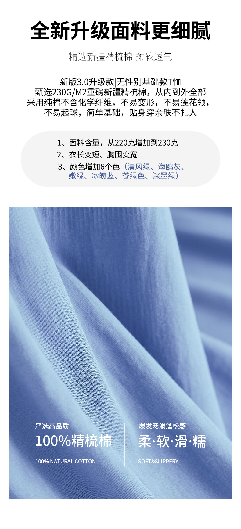 夏季男装230克重磅纯棉短袖t恤男宽松纯色打底衫潮牌体恤白色衣服详情5